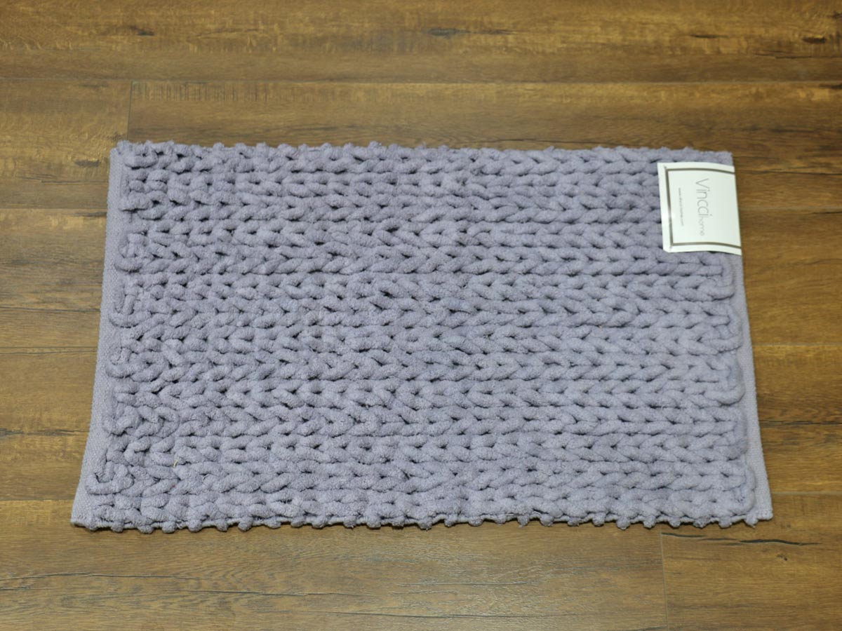 chenille eben bath mat lavender grey 50x80cm