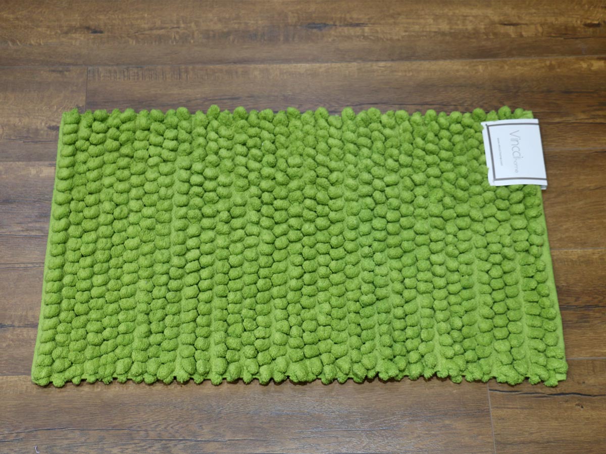 chenille horizon bath mat green 50x80cm