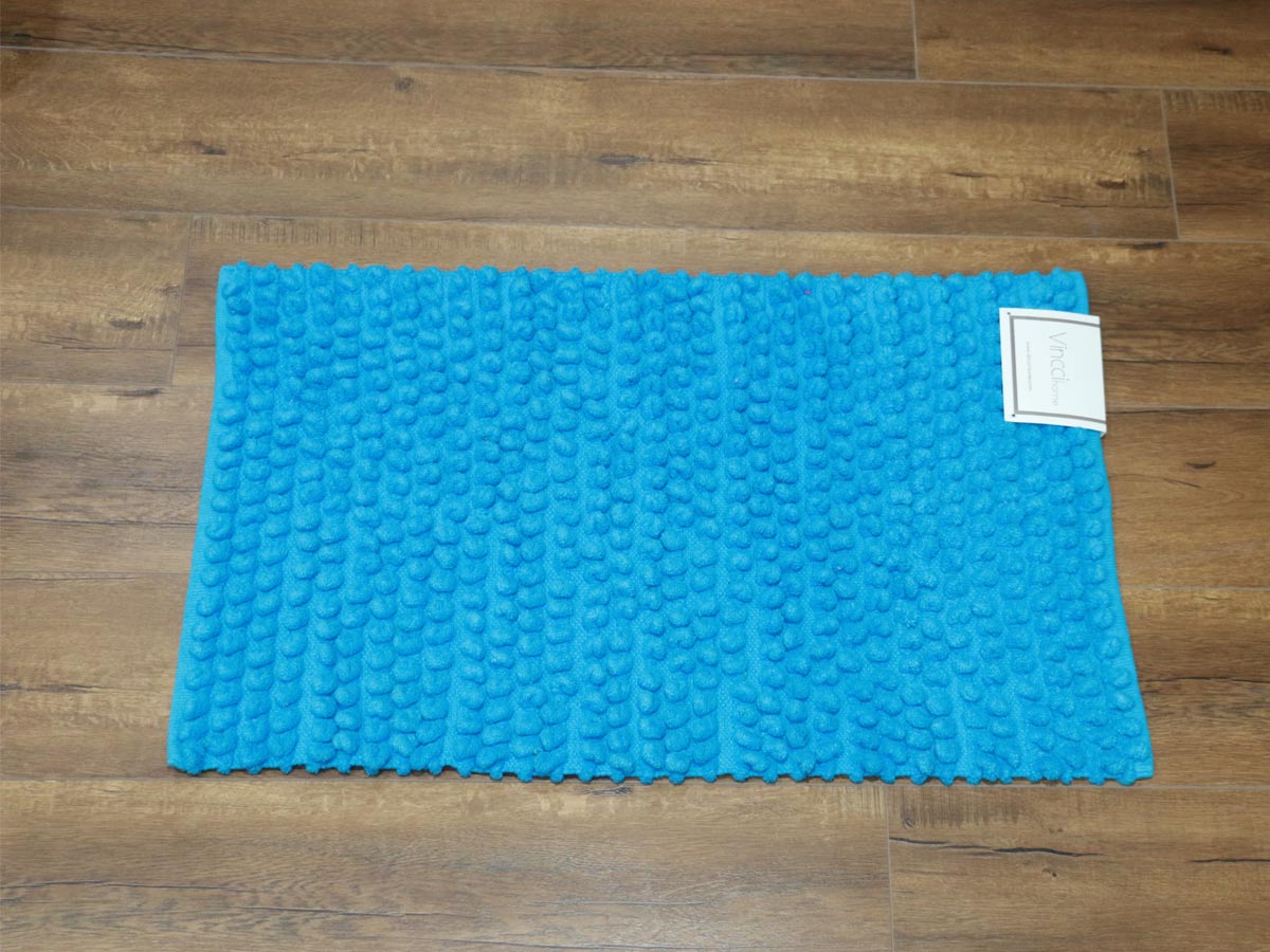 chenille horizon bath mat hawaiian blue 50x80cm