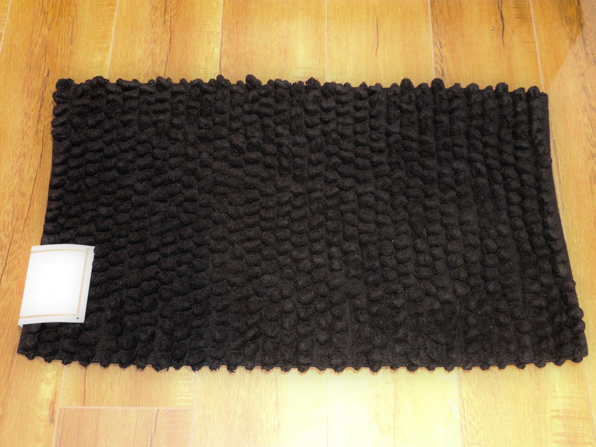 chenille horizon bath mat black 50x80cm