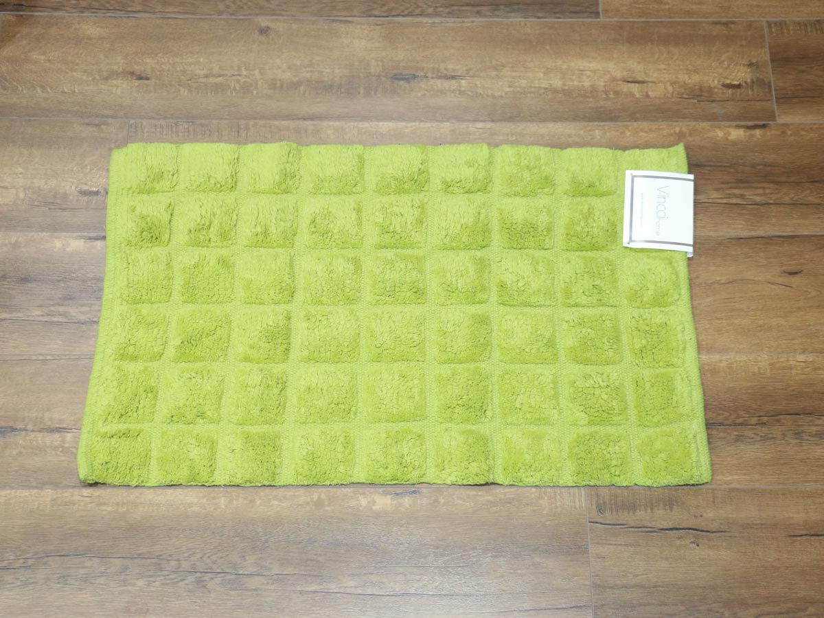 cotton squares bath mat spinach green 50x80cm