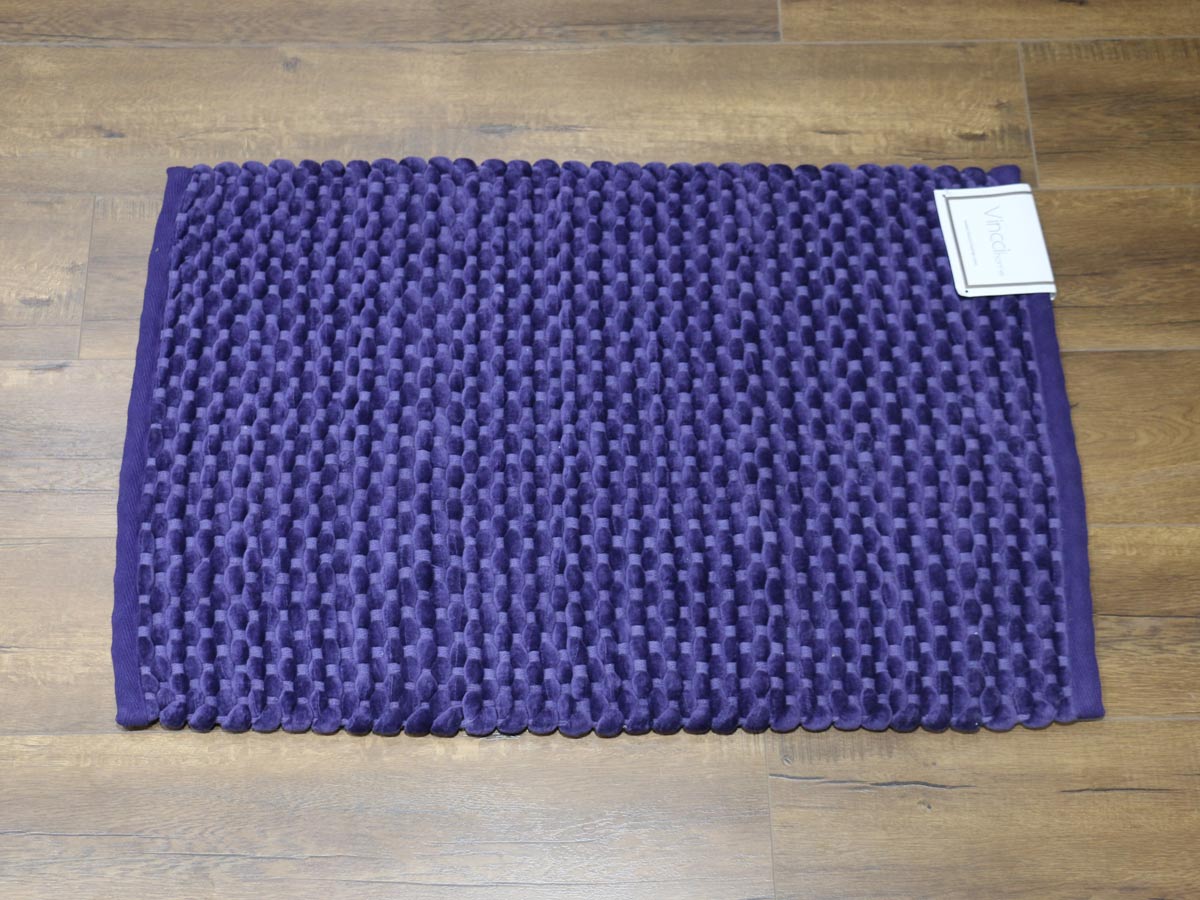 velvet bath mat violet 60x90cm