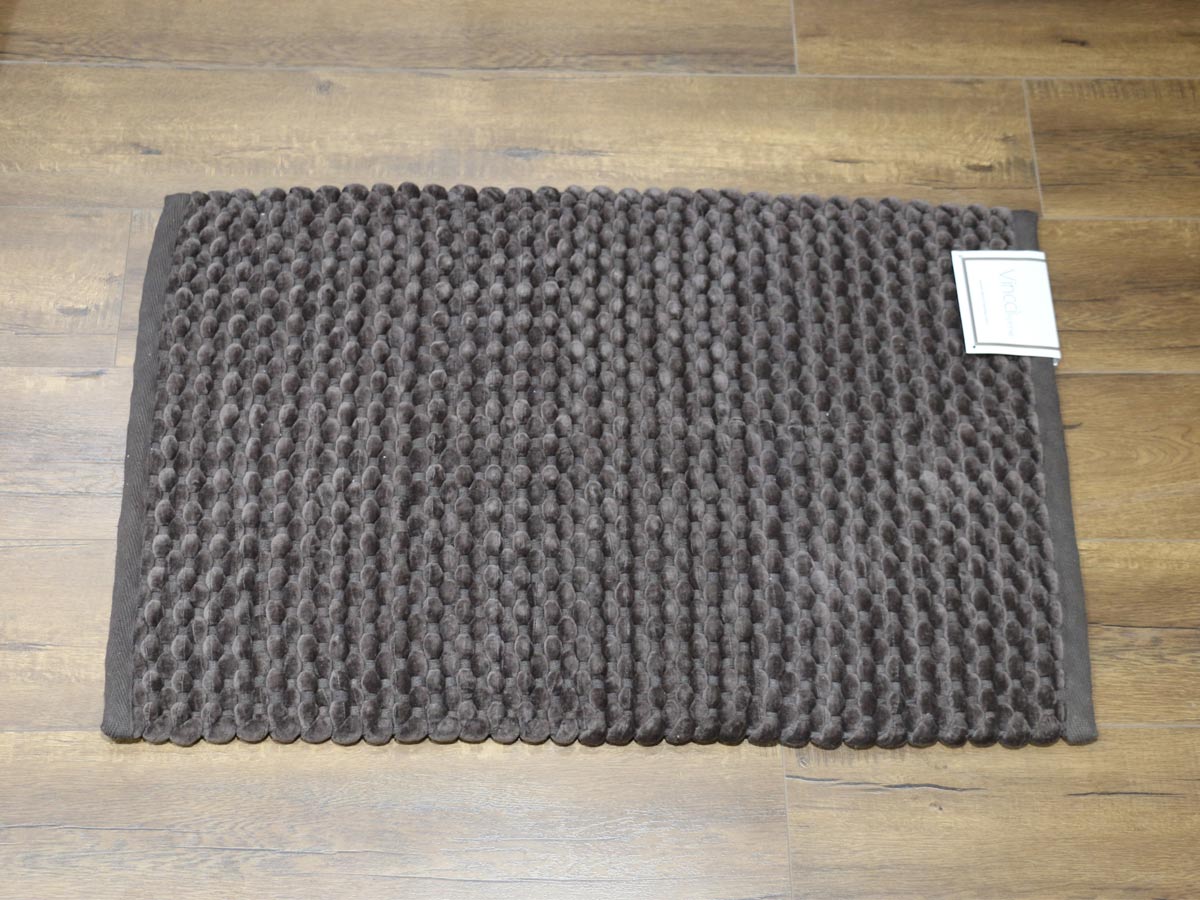 velvet bath mat brown 60x90cm