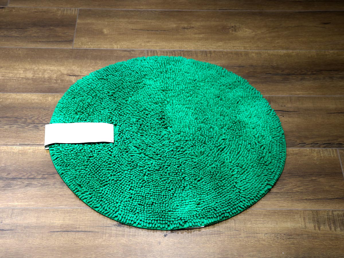 round chenille twigs bath mat green 60cm