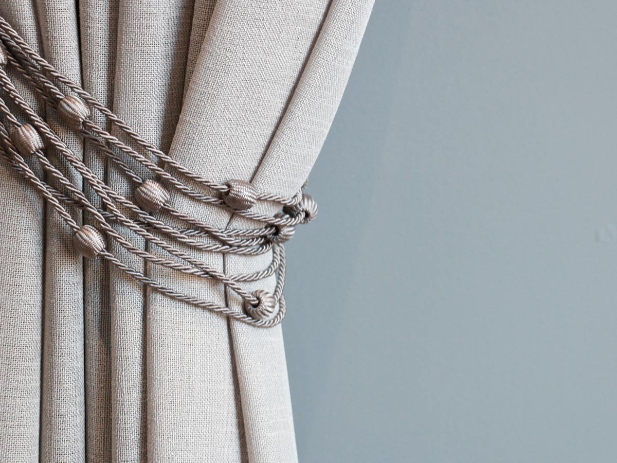 grey tie curtain accessories