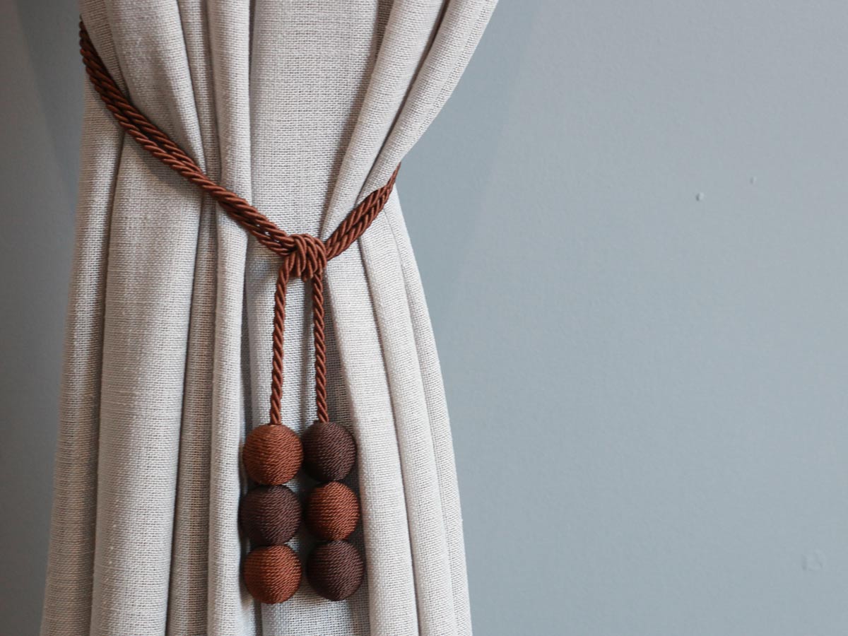 satin balls brown curtain accessories