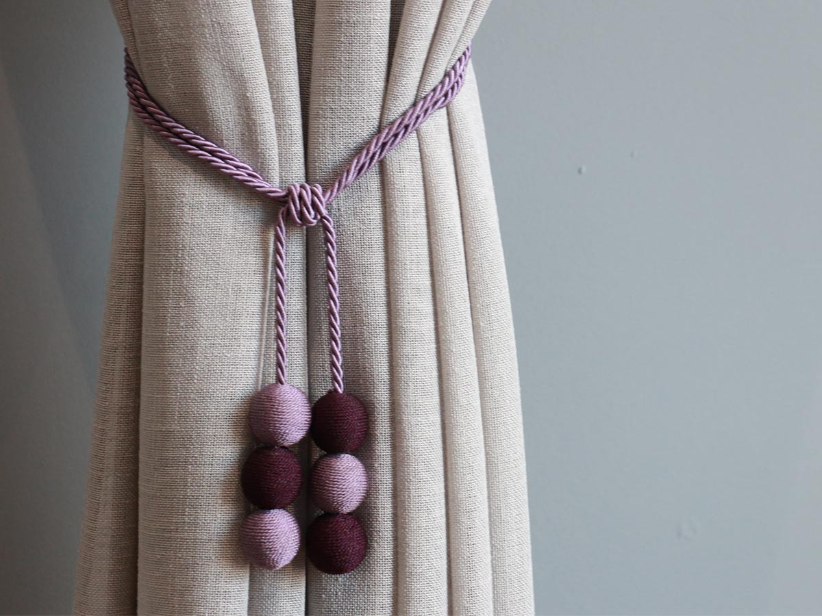 satin balls purple curtain accessories