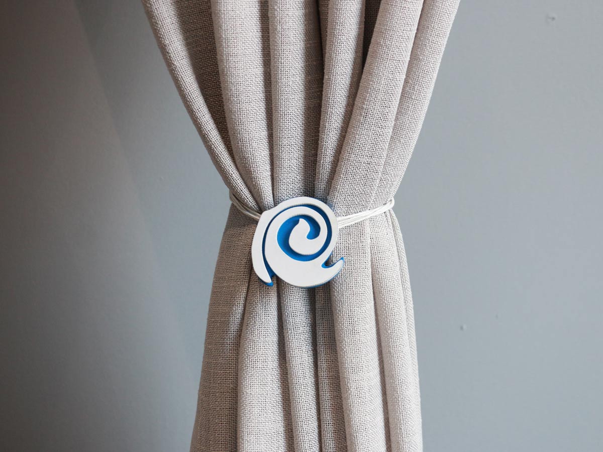 blue magnet curtain tie