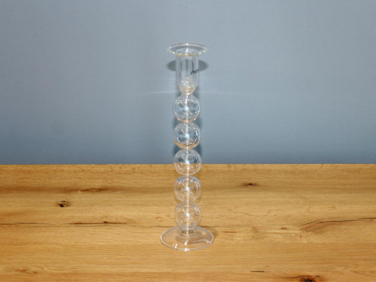 blown glass candle stick holder tall
