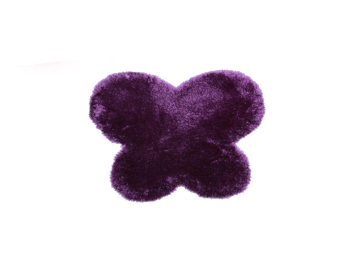 shaggy rug butterfly in purple 80x90 cm