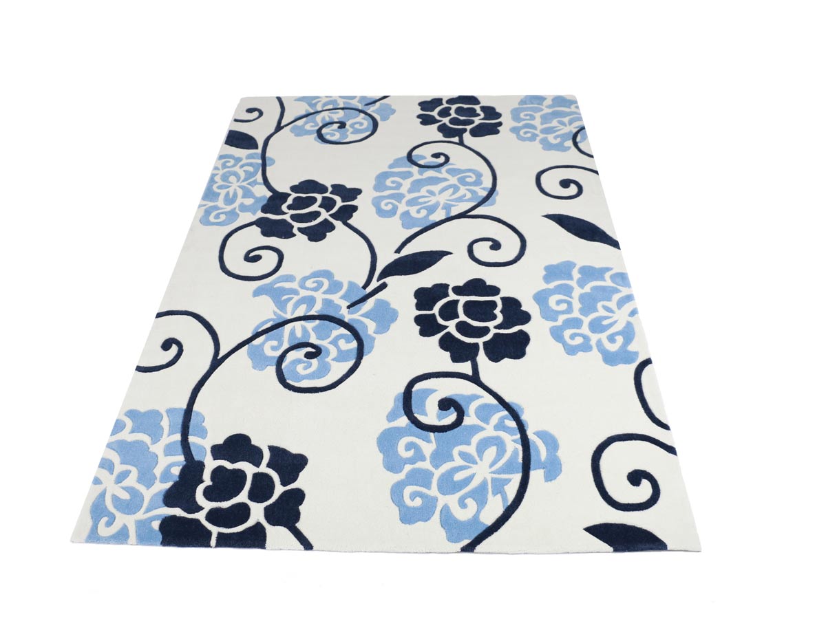 blue floral rug 160x230 cm