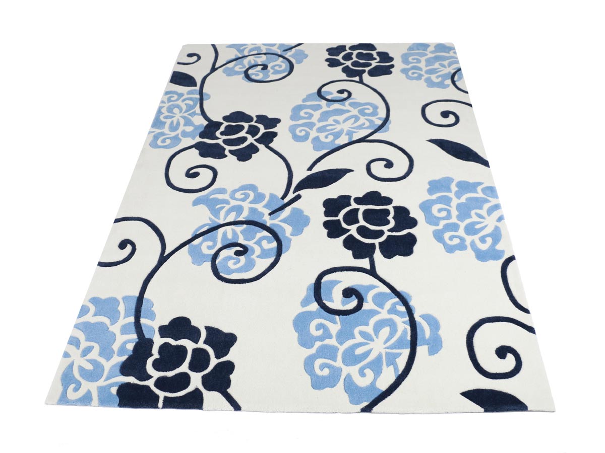 blue floral rug 200x300 cm