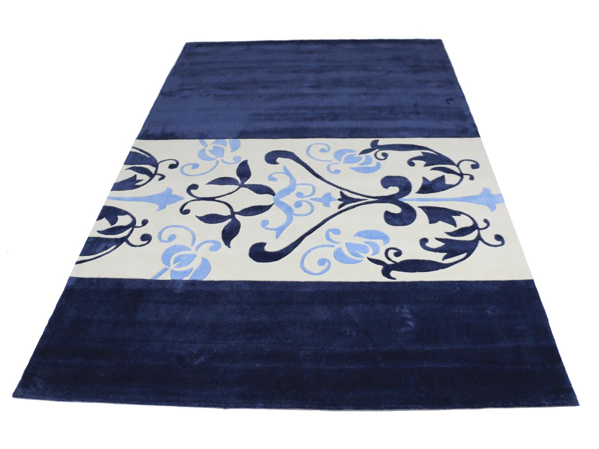 blue arabesque rug 200x300 cm