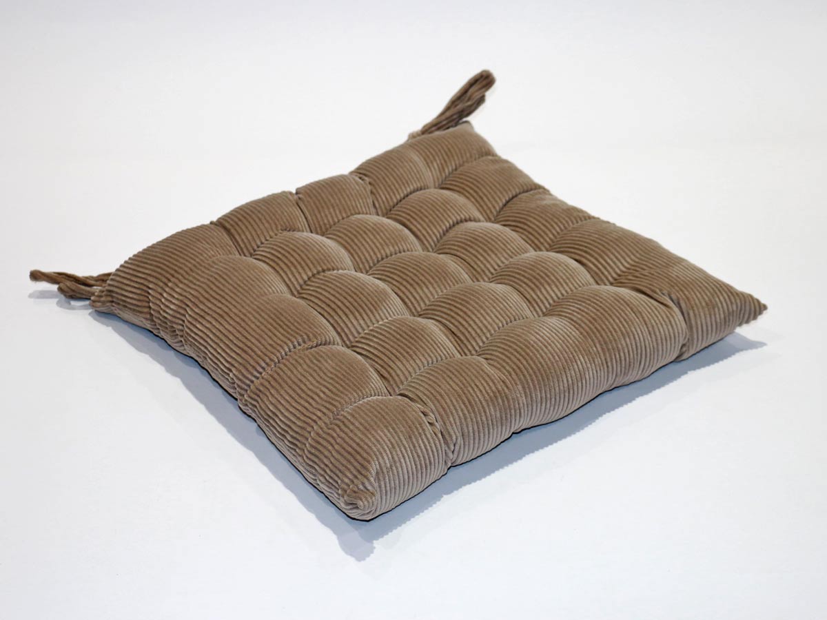 beige cordroy chair pad 40x40 cm