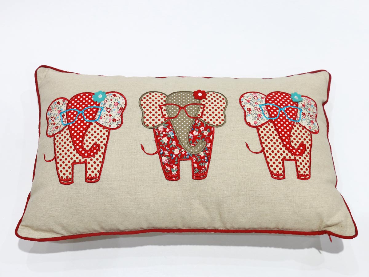 elephant design cushion with filler 30x50 cm