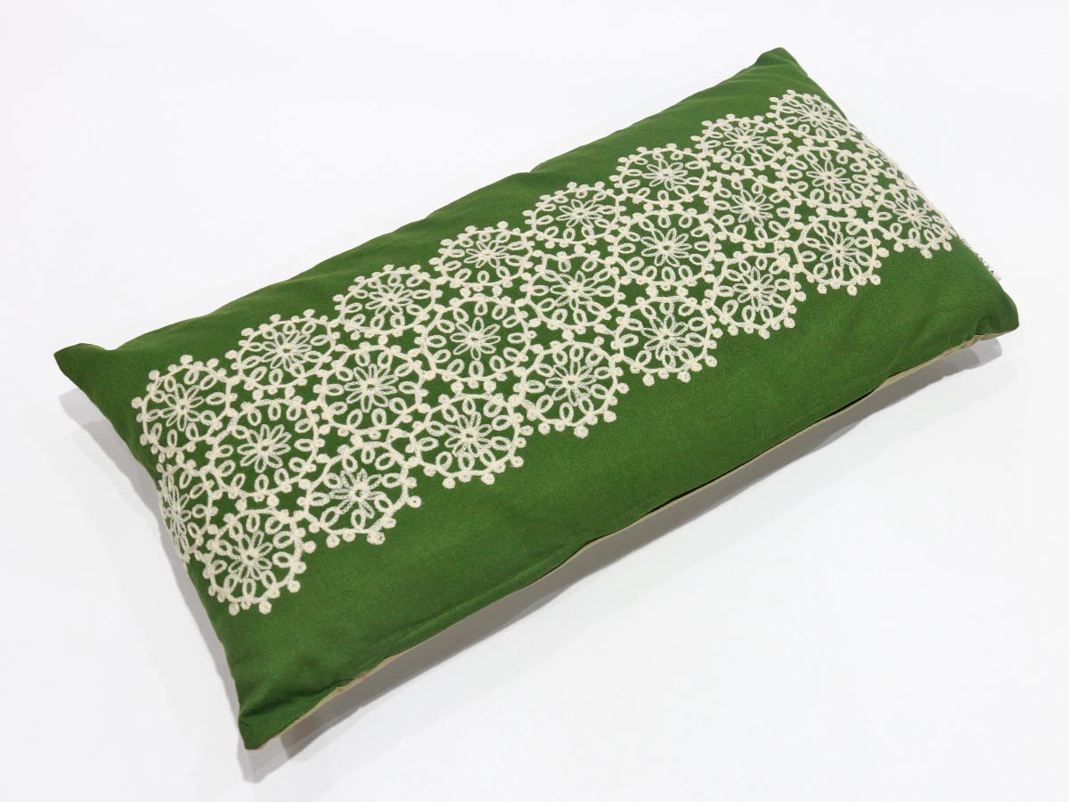 artisanal cushion green 30x60 cm