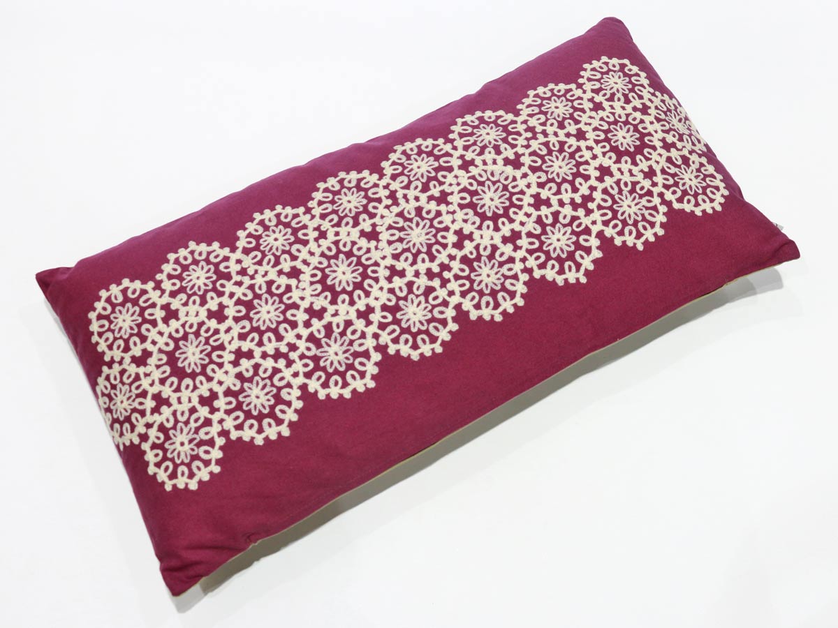 artisanal cushion purple 30x60 cm