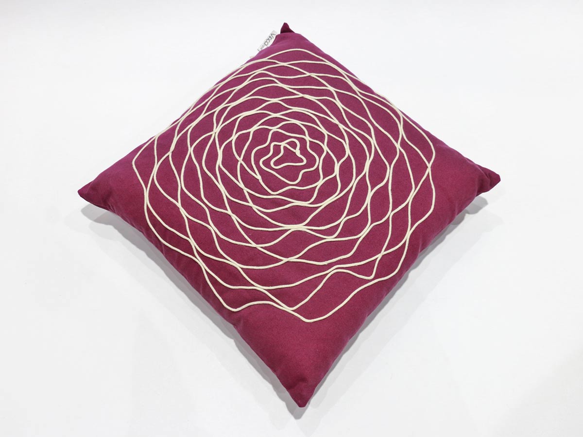 purple cushion with flower 45x45 cm