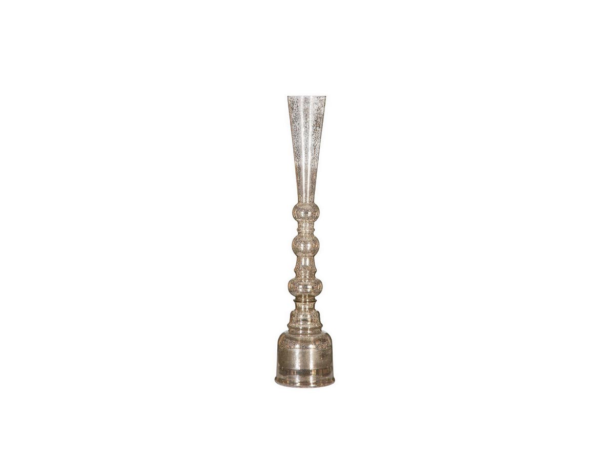 blown silver glass vase 40cm