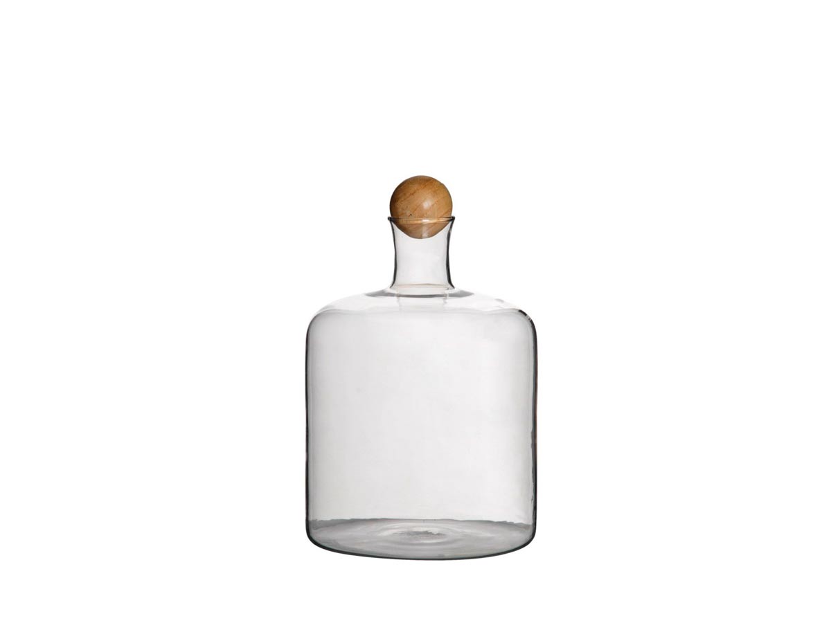 clear bottle with natural wood small