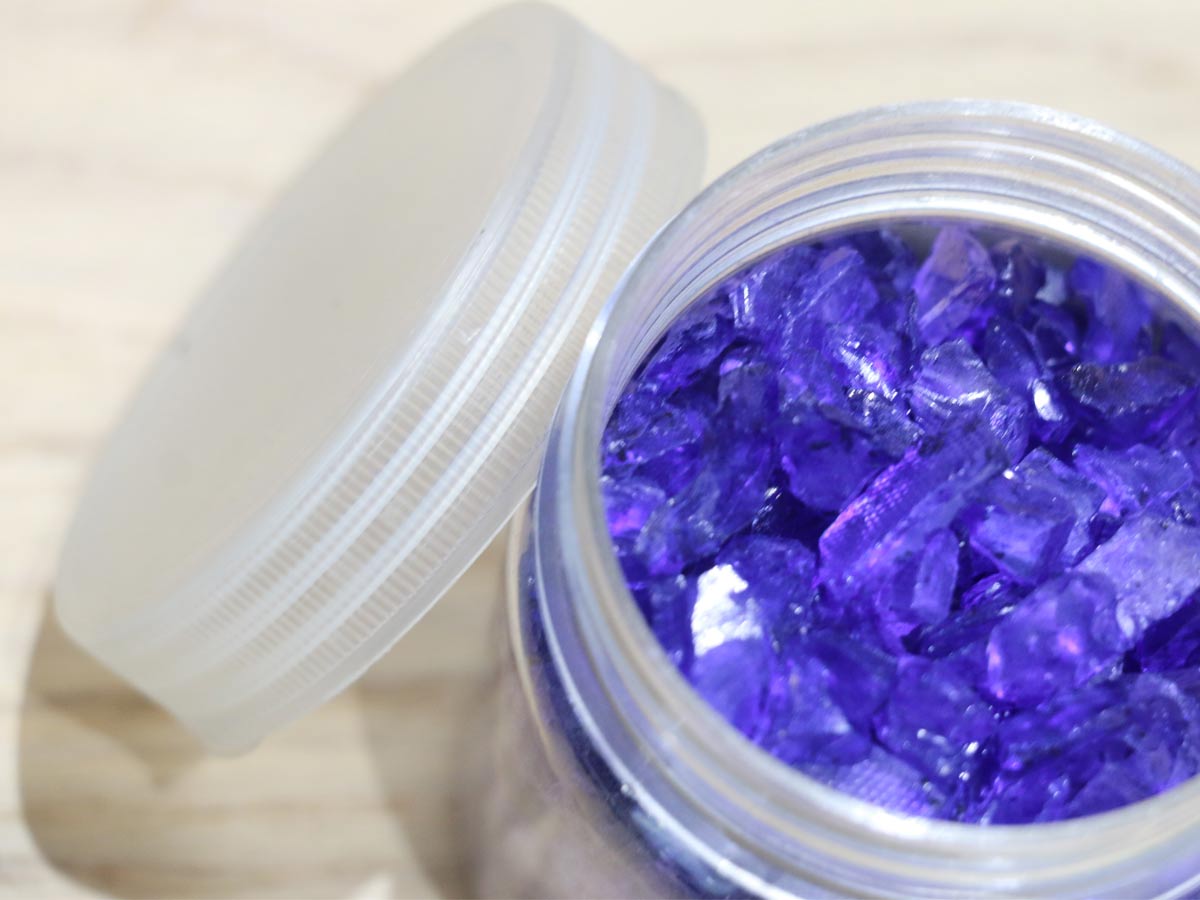 violet glass stones 250g/jar