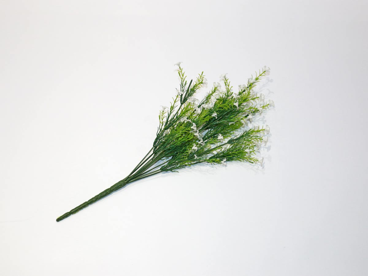 artificial green leaf with white spray 44.5cm