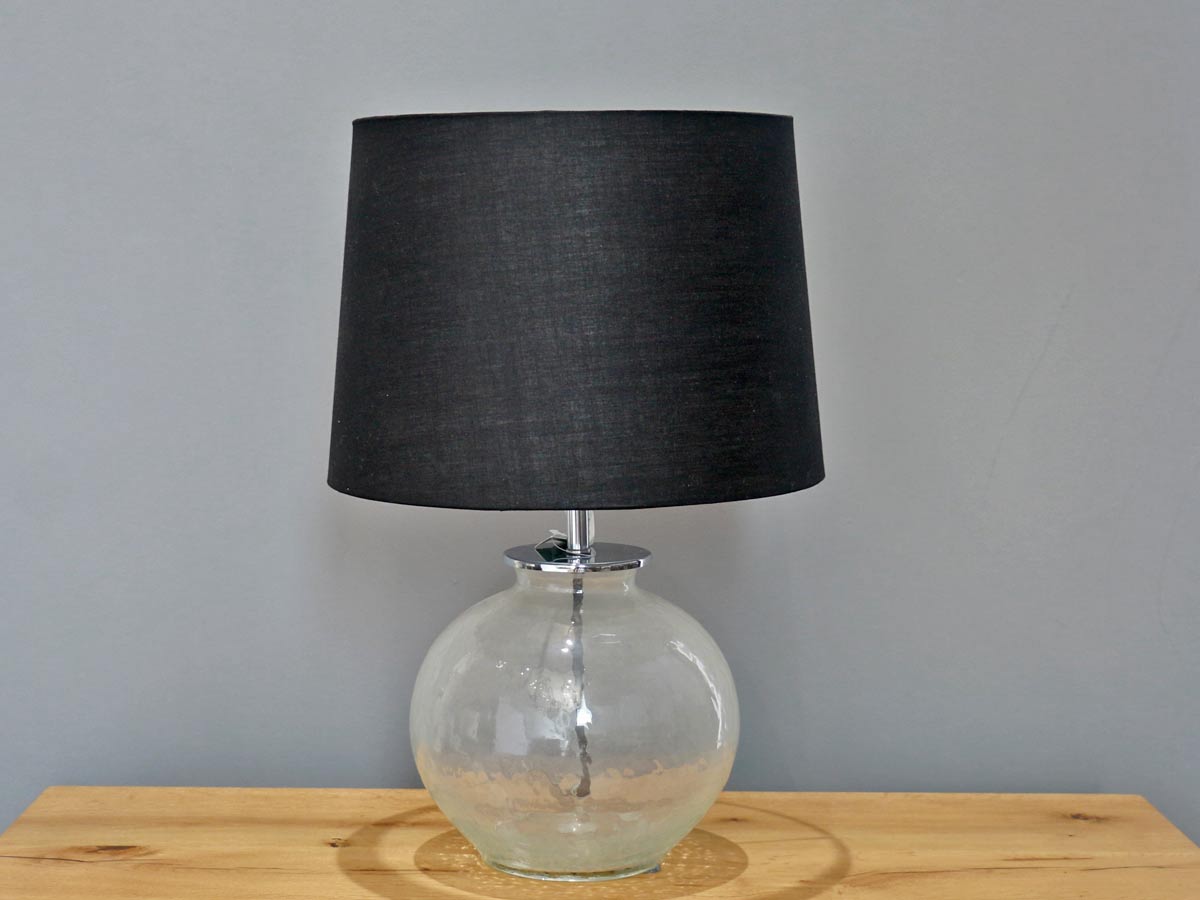 glass lamp with antique finish