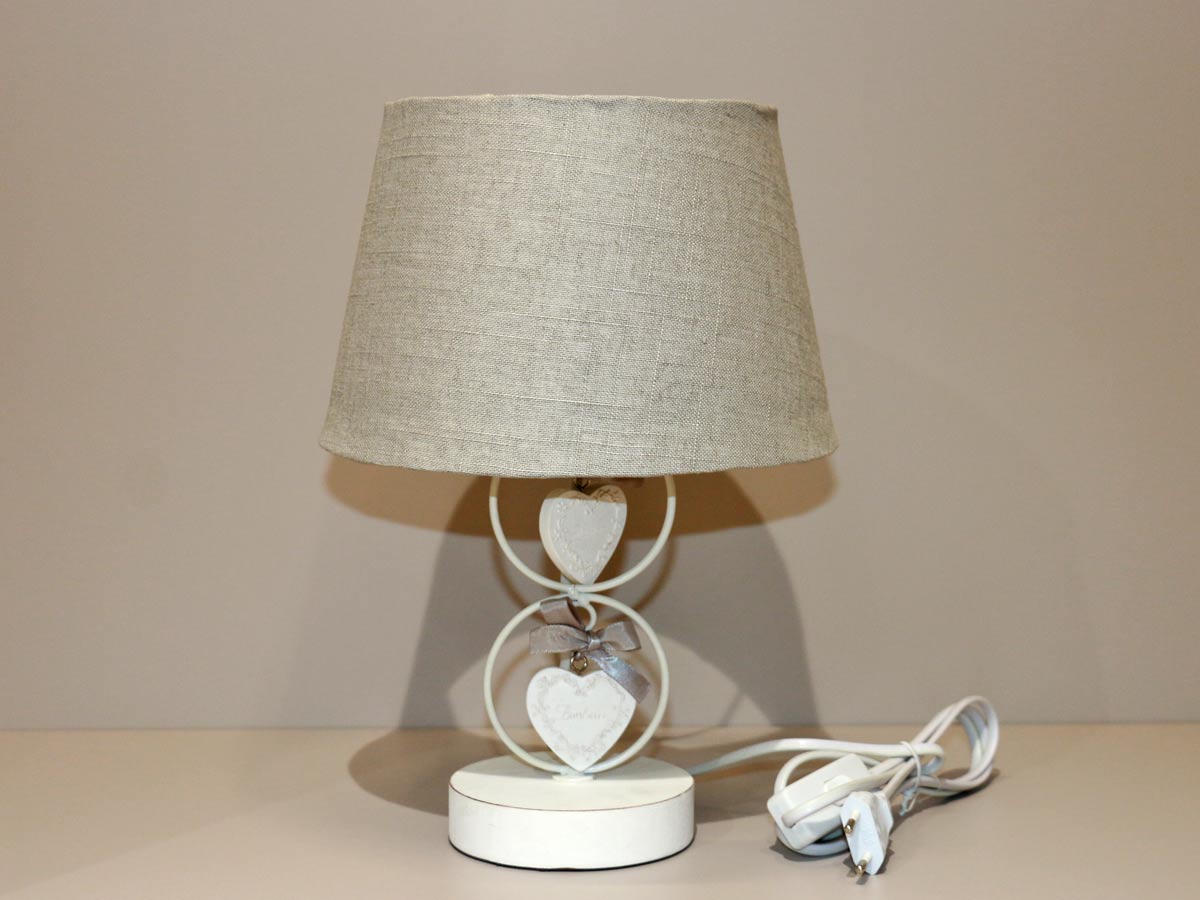 antique wired hearts lamp