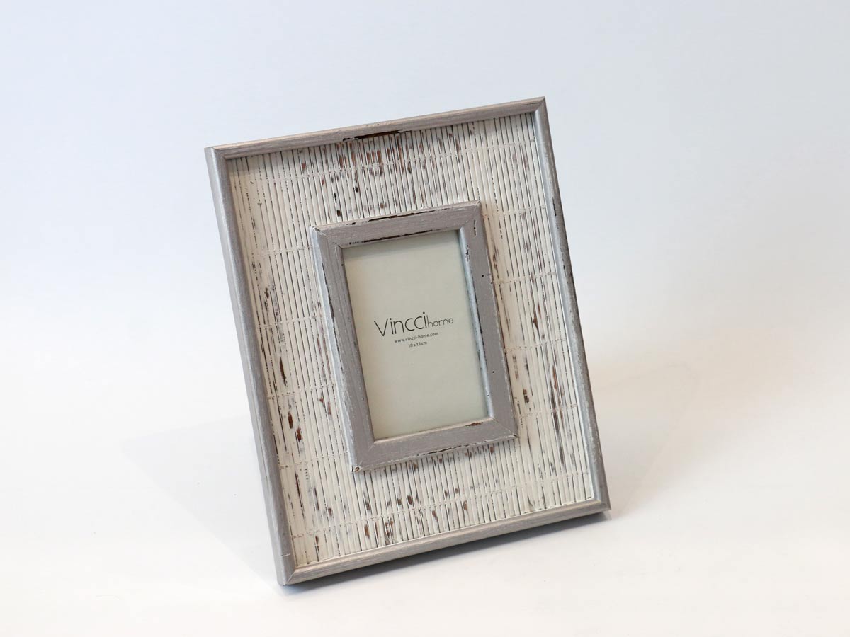 wooden white and grey vintage frame