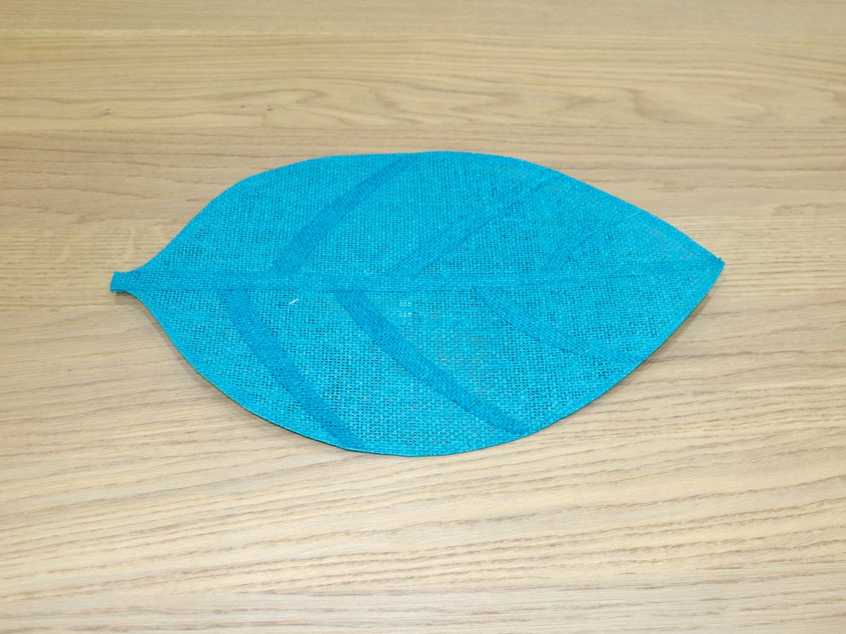 jute placemat leaves design blue