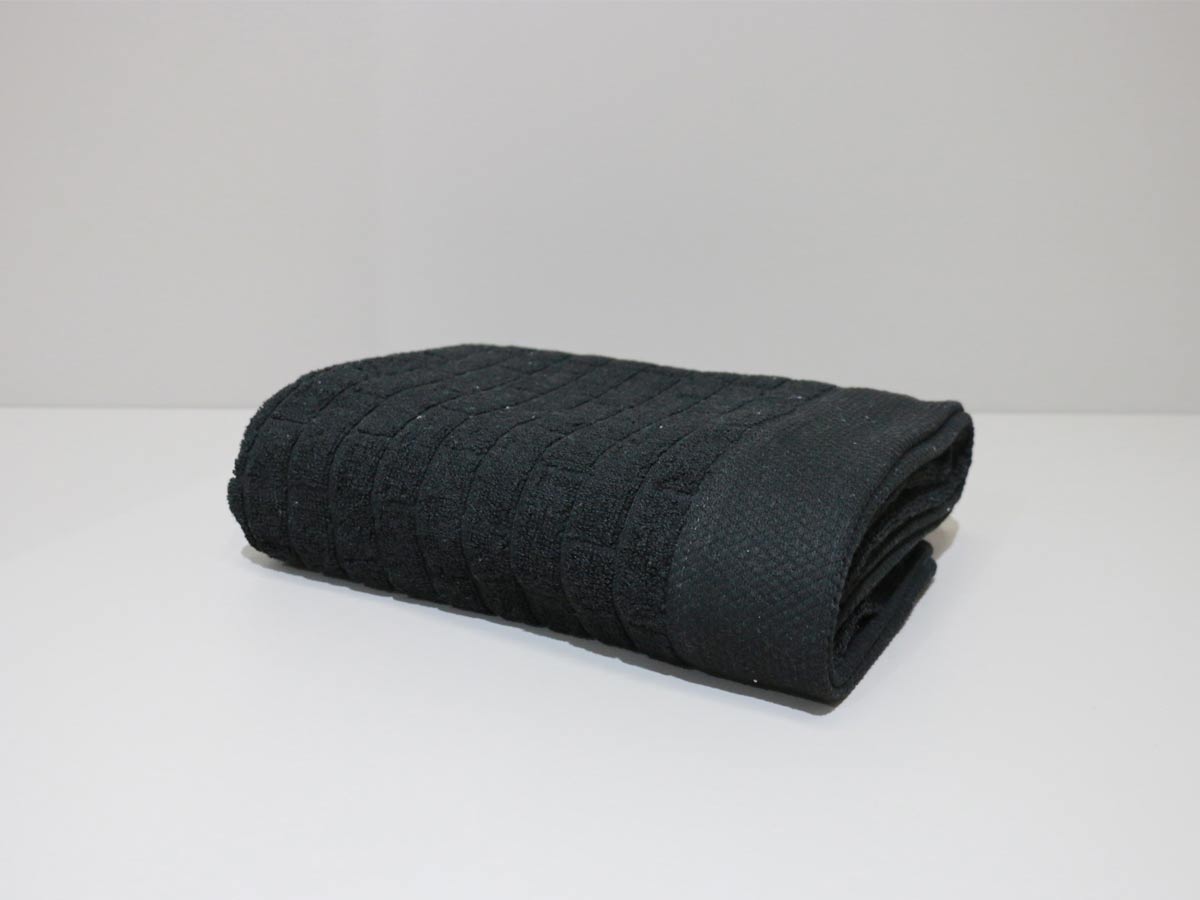 textured towel black 50x100cm
