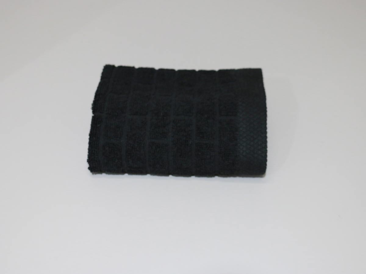 textured towel black 33x33cm