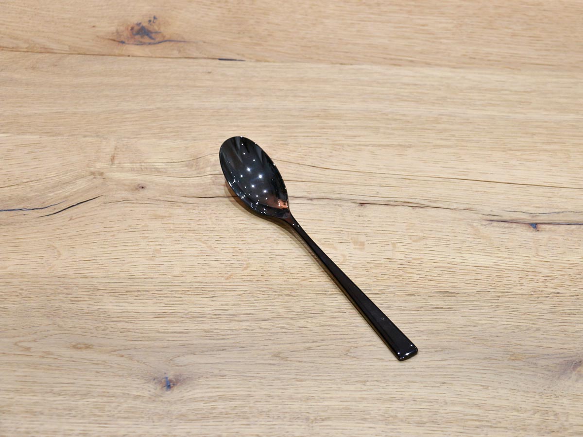 shiny stainless steel black coated table spoon