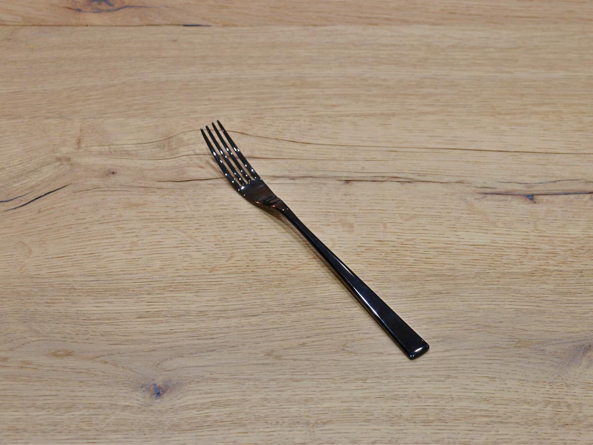shiny stainless steel black coated table fork
