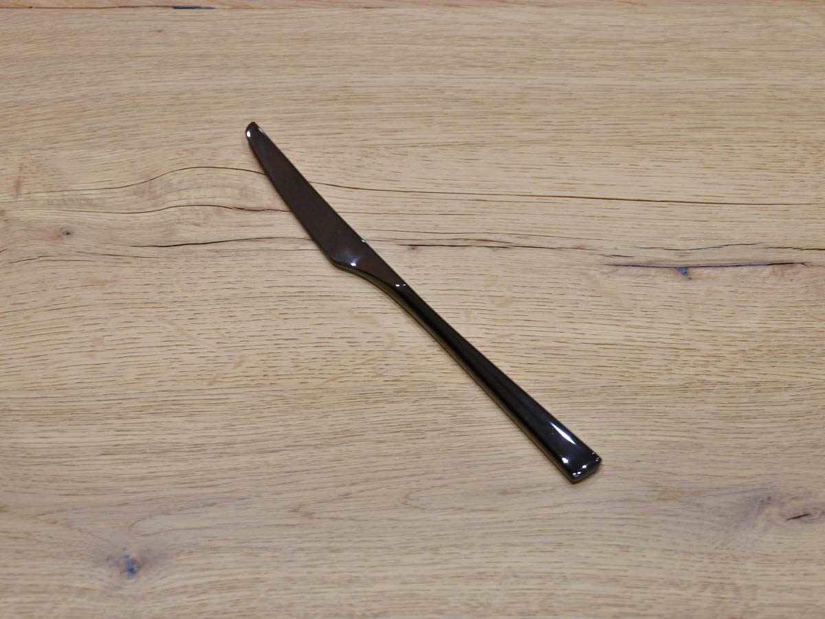 shiny stainless steel black coated table knife