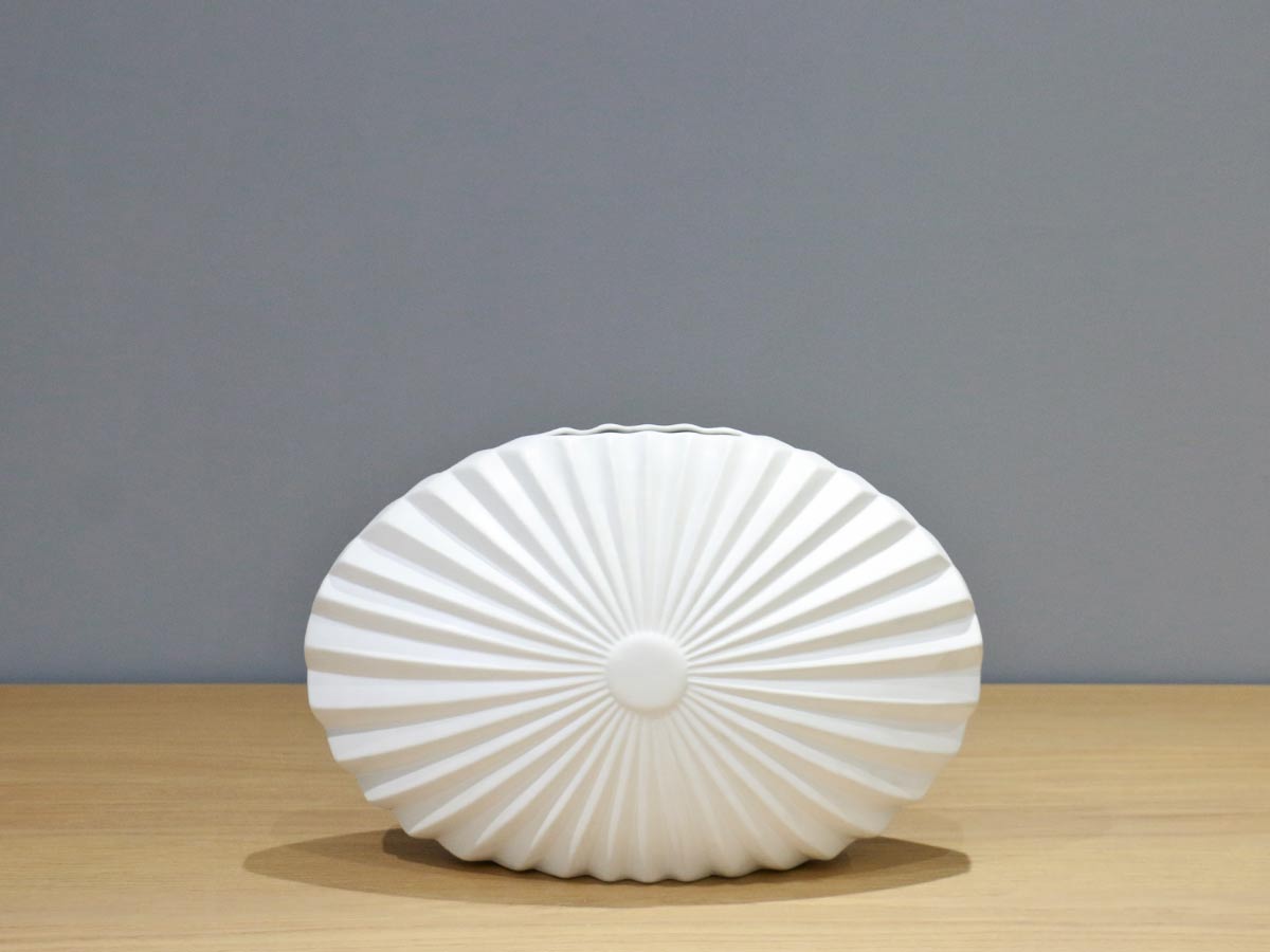 ceramic semi matt oval vase