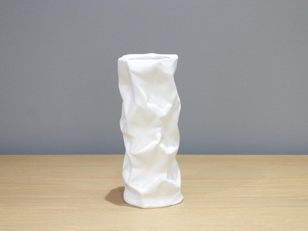 wrinkled white vase