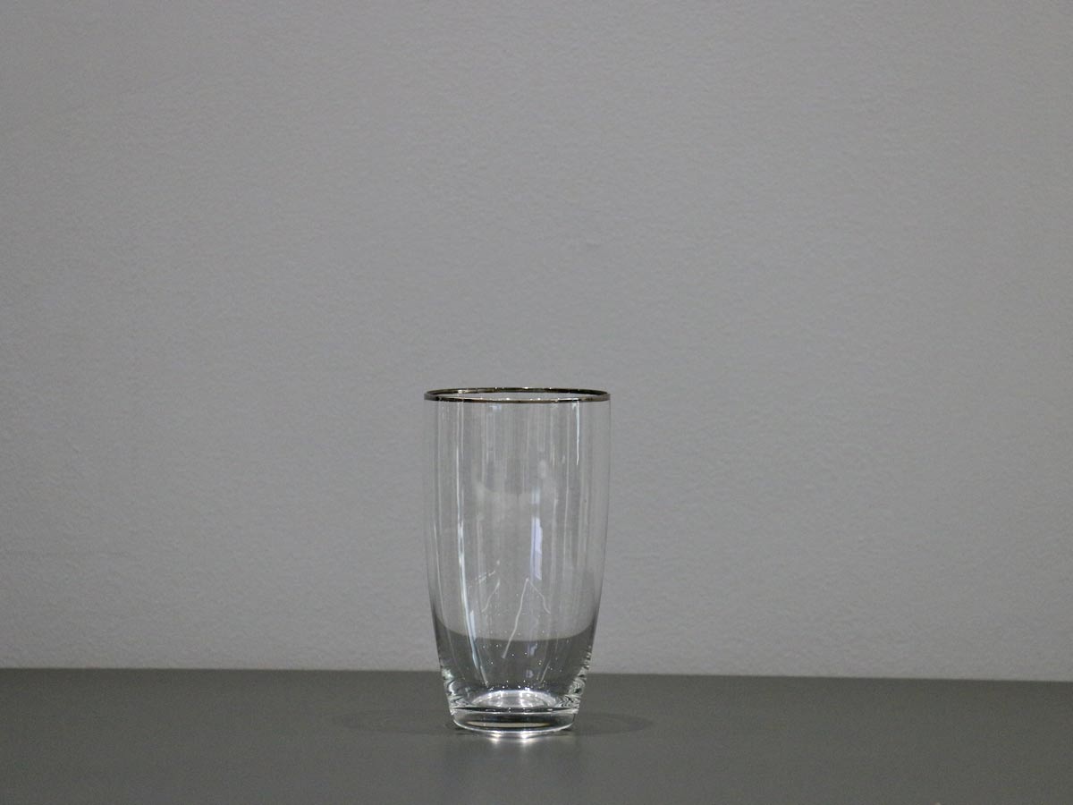 high glass with silver rim
