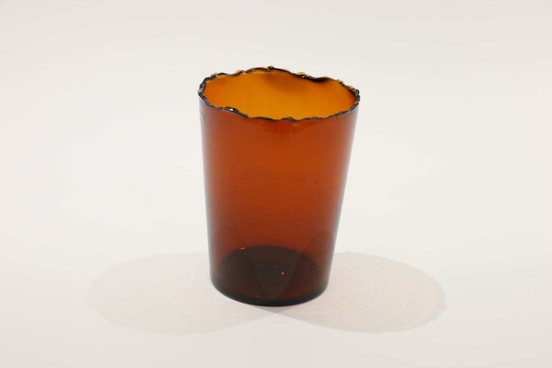 smoked amber glass vase