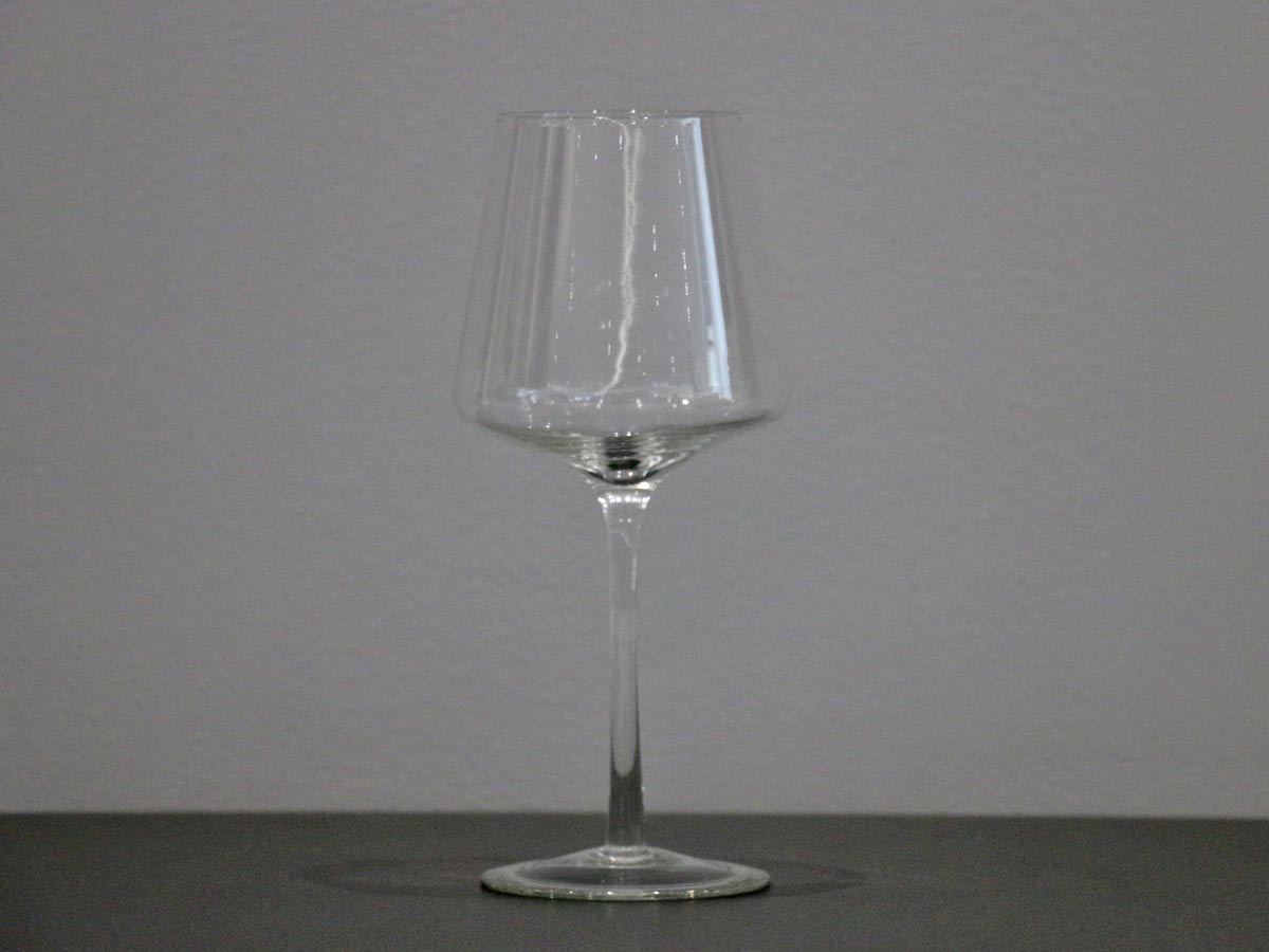 cone-shaped red wine glass