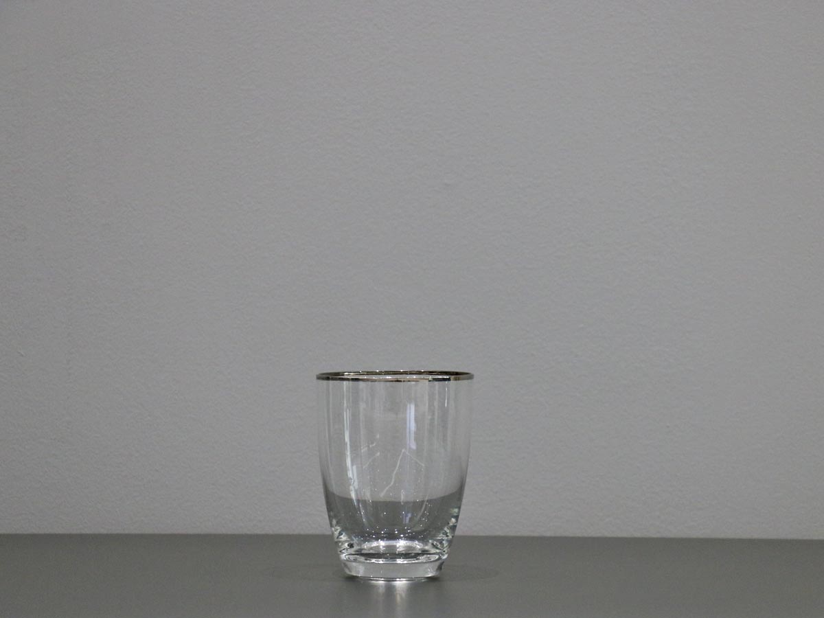 low glass with silver rim